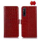 For Sony Xperia 1 V Crocodile Top Layer Cowhide Leather Phone Case(Red) - 1