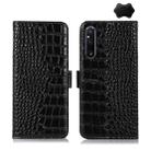 For Sony Xperia 1 V Crocodile Top Layer Cowhide Leather Phone Case(Black) - 1