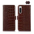 For Sony Xperia 10 V Crocodile Top Layer Cowhide Leather Phone Case(Brown) - 1