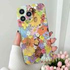 For iPhone 14 Pro Max Water Sticker Flower Pattern PC Phone Case(Colorful Flowers) - 1