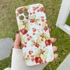 For iPhone 14 Pro Water Sticker Flower Pattern PC Phone Case(Strawberry) - 1