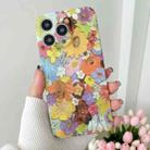 For iPhone 14 Pro Water Sticker Flower Pattern PC Phone Case(Colorful Flowers) - 1