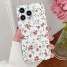 For iPhone 13 Water Sticker Flower Pattern PC Phone Case(White Backgroud Red Flower) - 1