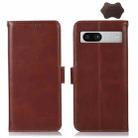 For Google Pixel 7a Crazy Horse Top Layer Cowhide Leather Phone Case(Brown) - 1