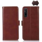 For Sony Xperia 1 V Crazy Horse Top Layer Cowhide Leather Phone Case(Brown) - 1
