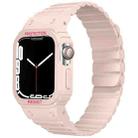 Silicone Integrated Frame Watch Band For Apple Watch Series 8&7 41mm / SE 2&6&SE&5&4 40mm(Pink) - 1