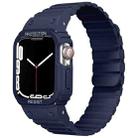 Silicone Integrated Frame Watch Band For Apple Watch Series 8&7 45mm / SE 2&6&SE&5&4 44mm(Midnight Blue) - 1