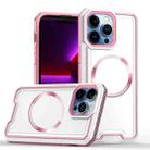 For iPhone 14 Pro Max Armour Two-color MagSafe Magnetic TPU + PC Phone Case(White) - 1
