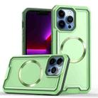 For iPhone 14 Pro Max Armour Two-color MagSafe Magnetic TPU + PC Phone Case(Green) - 1