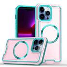For iPhone 11 Pro Max Armour Two-color MagSafe Magnetic TPU + PC Phone Case(Blue + Pink) - 1