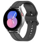 20mm Universal Flat Head Groove Silicone Watch Band(Dark Grey) - 1