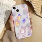 For iPhone 14 Plus Electroplated Keys Space TPU Phone Case(Laser Multiple Rabbit) - 1
