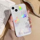 For iPhone 14 Plus Electroplated Keys Space TPU Phone Case(Laser Five Rabbits) - 1