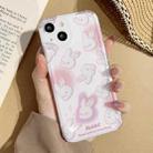 For iPhone 14 Plus Electroplated Keys Space TPU Phone Case(Multiple Rabbit) - 1