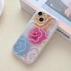 For iPhone 14 Plus Airbag Frame Smiley Face Flower Phone Case - 1