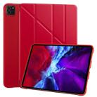 For iPad Pro 11 (2020) Multi-folding Horizontal Flip PU Leather + Shockproof Honeycomb TPU Tablet Case with Holder(Red) - 1