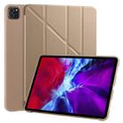 For iPad Pro 11 (2020) Multi-folding Horizontal Flip PU Leather + Shockproof Honeycomb TPU Tablet Case with Holder(Gold) - 1