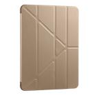 For iPad Pro 11 (2020) Multi-folding Horizontal Flip PU Leather + Shockproof Honeycomb TPU Tablet Case with Holder(Gold) - 2