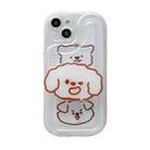 For iPhone 14 Airbag Frame Three Bears Phone Case with Holder - 1