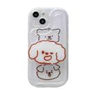 For iPhone 14 Plus Airbag Frame Three Bears Phone Case with Holder - 1