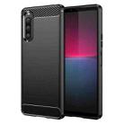 For Sony Xperia 10 V Brushed Texture Carbon Fiber TPU Phone Case(Black) - 1