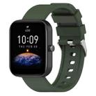 For OnePlus Nord Steps Style Silicone Watch Band(Army Green) - 1