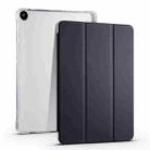 For Huawei MatePad SE 3-folding Transparent TPU Smart Leather Tablet Case with Pen Slot(Black) - 1