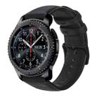 For Samsung Gear S3 Oil Wax Genuine Leather Watch Band(Black) - 1