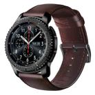 For Samsung Gear S3 Oil Wax Genuine Leather Watch Band(Red Brown) - 1