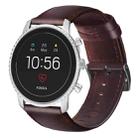 For Fossil Men Gen 4 Explorist HR Oil Wax Genuine Leather Watch Band(Red Brown) - 1