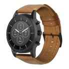 For Fossil Hybrid Smartwatch HR Oil Wax Genuine Leather Watch Band(Yellow Brown) - 1