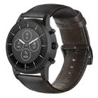 For Fossil Hybrid Smartwatch HR Oil Wax Genuine Leather Watch Band(Dark Brown) - 1