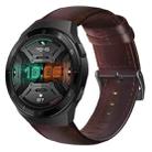 For Huawei Watch GT 2e Oil Wax Genuine Leather Watch Band(Red Brown) - 1