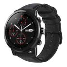 For Amazfit 2 Stratos Oil Wax Genuine Leather Watch Band(Black) - 1