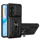 For OPPO Reno8 T 4G Sliding Camshield Card Phone Case(Black) - 1