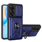 For OPPO Reno8 T 4G Sliding Camshield Card Phone Case(Sapphire Blue) - 1