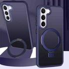 For Samsung Galaxy S23 5G Skin Feel MagSafe Magnetic Holder Phone Case(Dark Blue) - 1