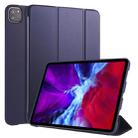 For iPad Pro 11 (2020) 3-folding Horizontal Flip PU Leather + Shockproof Honeycomb TPU Tablet Case with Holder(Dark Blue) - 1