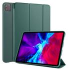 For iPad Pro 11 (2020) 3-folding Horizontal Flip PU Leather + Shockproof Honeycomb TPU Tablet Case with Holder(Pine Green) - 1