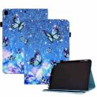 Colored Drawing Stitching Elastic Band Leather Smart Tablet Case For iPad 10.2 2020 / 2019 / 10.5 2019(Butterfly) - 1