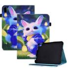 Colored Drawing Stitching Elastic Band Leather Smart Tablet Case For iPad 10th Gen 10.9 2022(Cute Rabbit) - 1