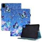 Colored Drawing Stitching Elastic Band Leather Smart Tablet Case For iPad Air 10.9 2022/2020 / Pro 11 2021/2020(Butterfly) - 1