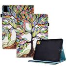 Colored Drawing Stitching Elastic Band Leather Smart Tablet Case For iPad Air 10.9 2022/2020 / Pro 11 2021/2020(Life Tree) - 1