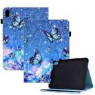 Colored Drawing Stitching Elastic Band Leather Smart Tablet Case For iPad mini 2024 / mini 6(Butterfly) - 1