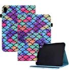 Colored Drawing Stitching Elastic Band Leather Smart Tablet Case For iPad mini 2024 / mini 6(Wavy Pattern) - 1