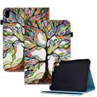 Colored Drawing Stitching Elastic Band Leather Smart Tablet Case For iPad mini 2024 / mini 6(Life Tree) - 1