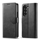 For Samsung Galaxy Z Fold5 5G LC.IMEEKE Calf Texture Leather Phone Case(Black) - 1