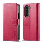 For Samsung Galaxy Z Fold5 5G LC.IMEEKE Calf Texture Leather Phone Case(Red) - 1