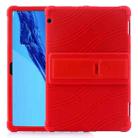 For Huawei MediaPad T5 Tablet PC Silicone Protective Case with Invisible Bracket(Red) - 1