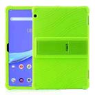 For Lenovo Tab M10 Tablet PC Silicone Protective Case with Invisible Bracket(Green) - 1